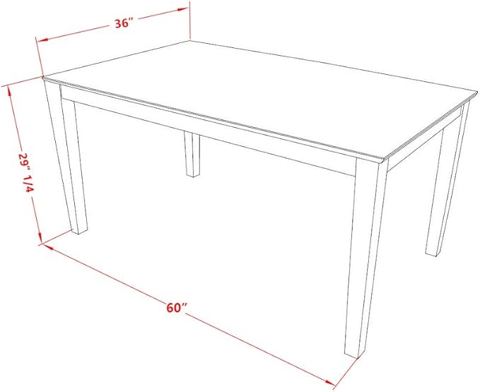East West Furniture CAVA7-LWH-W 7 Piece Dining Table Set Consist of a Rectangle Dining Room Table and 6 Wood Seat Chairs, 36x60 Inch, Linen White