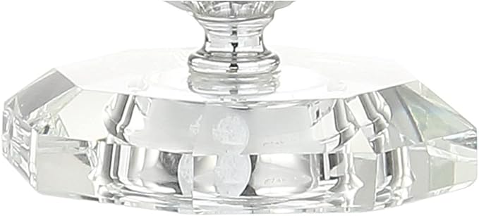 JONATHAN Y 28.5" Clear Crystal Faceted Orb Table Lamp Set of 2, Modern Glam Chrome Bedside Lamps for Living Room, White Linen Drum Shade, UL Listed, LED Bulbs Included JYL5002A-SET2