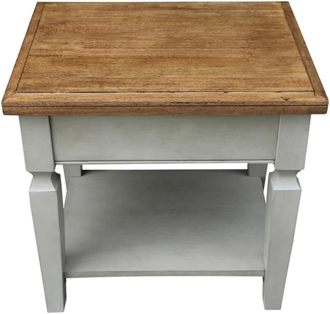 IC INTERNATIONAL CONCEPTS Vista End Table Distressed Hickory/Stone Finish