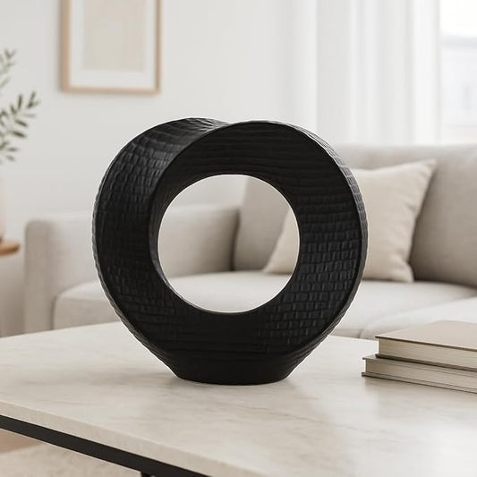 Decorative Home Decor Sculpture – Bathroom Accessory, Office and Room Decor Statement Piece – Modern Statue Accent for Living Room Decor, Bookself, Coffee Table or Artful Ornaments – 10" Black