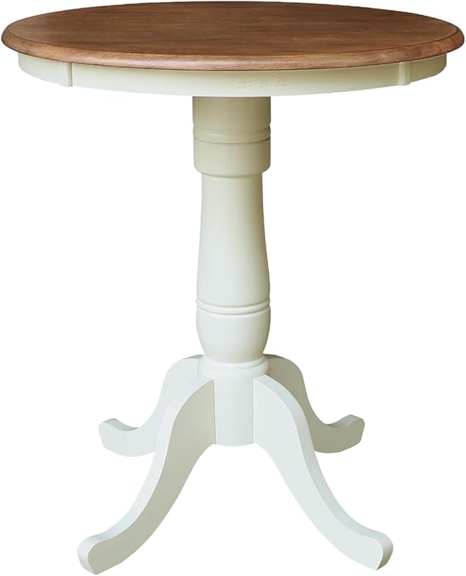 IC INTERNATIONAL CONCEPTS 30" Round Pedestal Gathering Height Table with 2 Counter Stools - Multi-Color