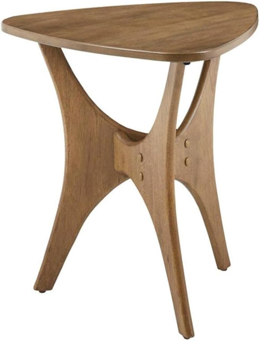 INK+IVY Blaze Triangle Wood Triangle Sofa Table Plywood with Wood Veneer Legs, Mid-Century Modern, Easy Assembly, Accent Furniture For Living Room, Minimalist Décor, Light Brown