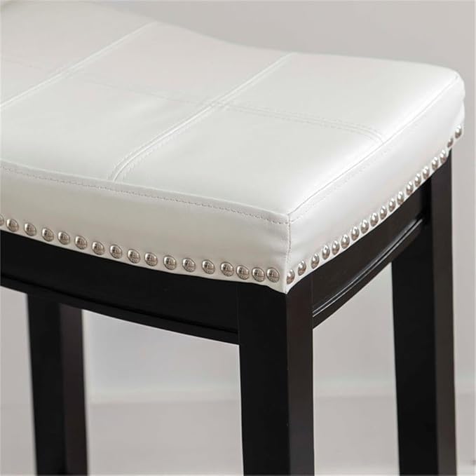 Linon Claridge Patches Counter Stool, 26-Inch, White