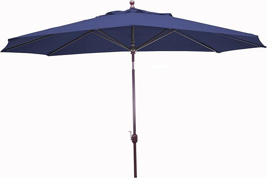 Galtech 11 FT Outdoor Umbrella with Sunbrella Fabric, Auto Tilt Patio Umbrella, Rectangular Design, Heavy Duty Construction, Backyard Shade Solution (8Ft X 11Ft Black Frame Sunbrella: Navy)