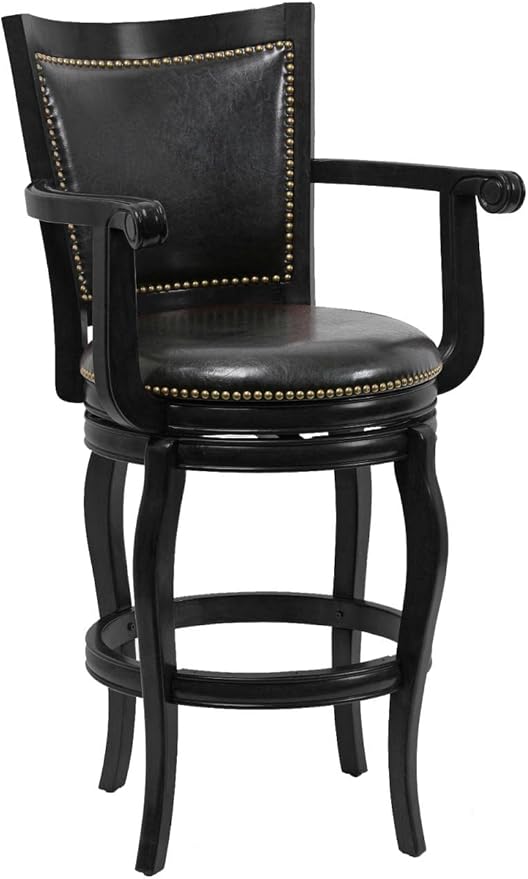 Jones Bar Height Swivel Stool - Black Finish