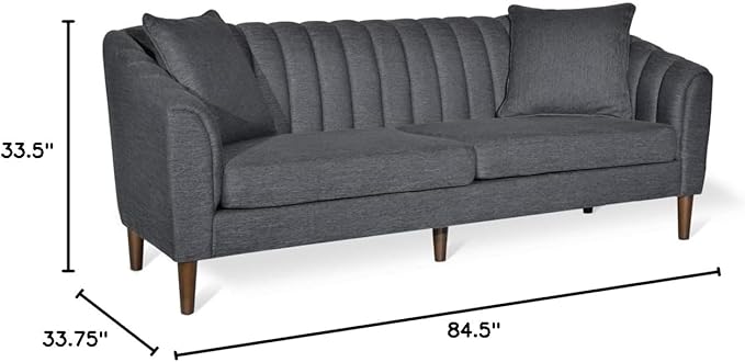 Christopher Knight Home Ansonia Sofas, Charcoal + Dark Walnut