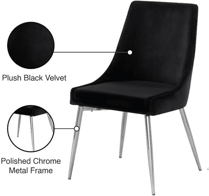 Meridian Furniture Karina Black Velvet Dining Chair (Set of 2)