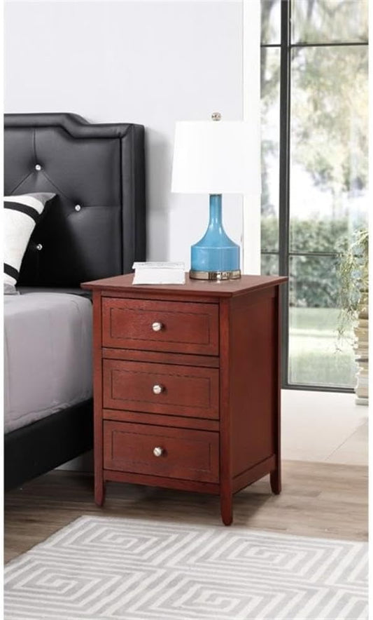Glory Furniture Daniel 3 Drawer Nightstand in Cherry