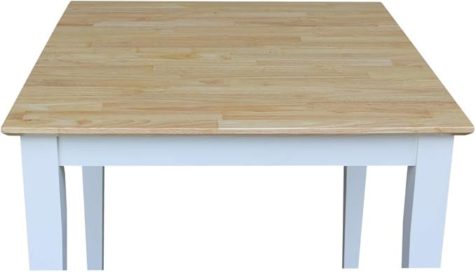 Dining Table Set with 2 Ladderback Chairs Solid Wood Parawood Kitchen/Dining Furniture, Table 30"W x 30"D x 30"H, Chairs 18.1"H x 19.3"D x 35.2"H, Seat 18"W x 18.11"D x 16.34"H