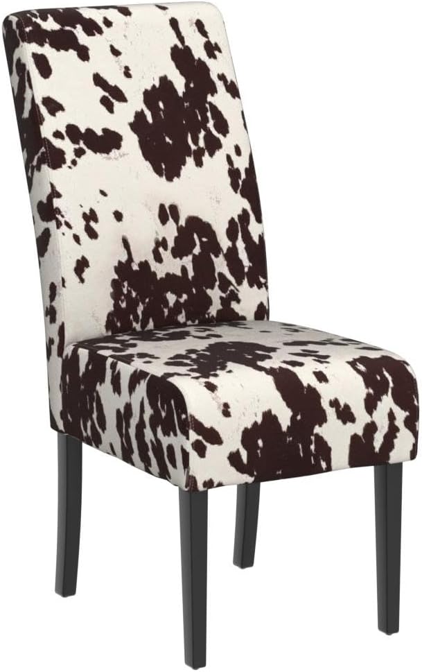 Evelyn Contemporary Velvet Dining Chairs (Set of 4), Cow Print