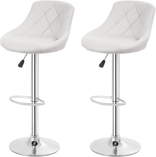 FDW Bar Stools Set of 2 Bar Stools Swivel Stool Height Adjustable Bar Chairs with Back PU Leather Swivel Bar Stool Kitchen Counter Stools Dining Chairs