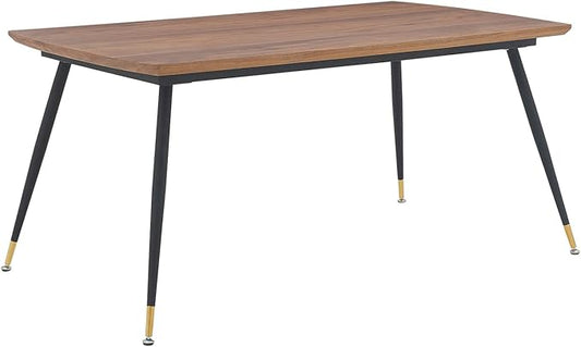 Messina Modern Walnut and Metal Dining Room Table