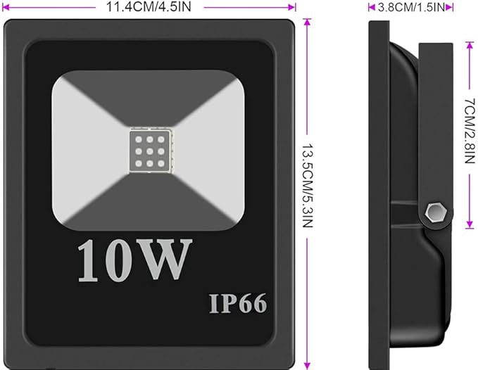 LED Flood Lights,WS2811 Pixel RGB Flood Light, 10W-RGB addressable Pixel floodlight, DC12-24V Input IP65, for Outdoor Decorative/Garden/Stage Lighting/Christmas Party (1PCS-WS2811-10W-B)