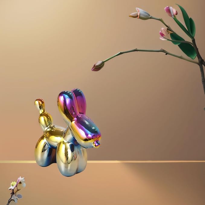 Colourful Balloon Dog Sculpture Balloon Dog Statue Cool Stuff to Put on Shelves Balloon Dog Decor Knick Knacks for Shelves Decore Decorative Objects for Coffee Table
