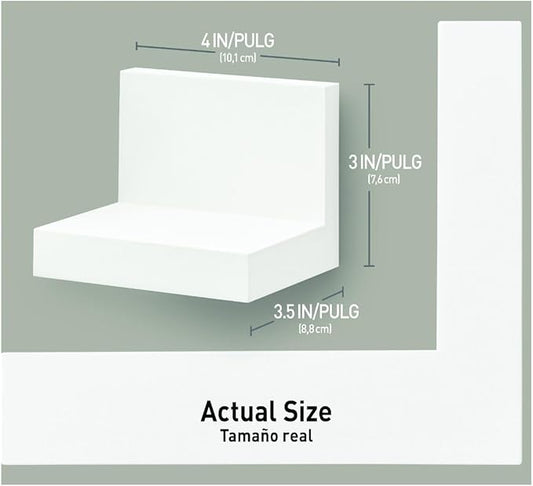Command Display Ledges, Holds up to 2 lb, Quartz, 2 Ledges with 8 Medium Strips, Damage-Free Hanging Floating Shelf with Adhesive Strips, Personalize Living Room, Bedroom, Kids Room or Office