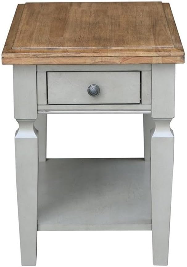 IC INTERNATIONAL CONCEPTS Vista End Table Distressed Hickory/Stone Finish