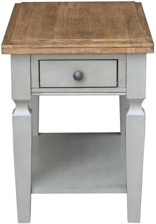 IC INTERNATIONAL CONCEPTS Vista End Table Distressed Hickory/Stone Finish