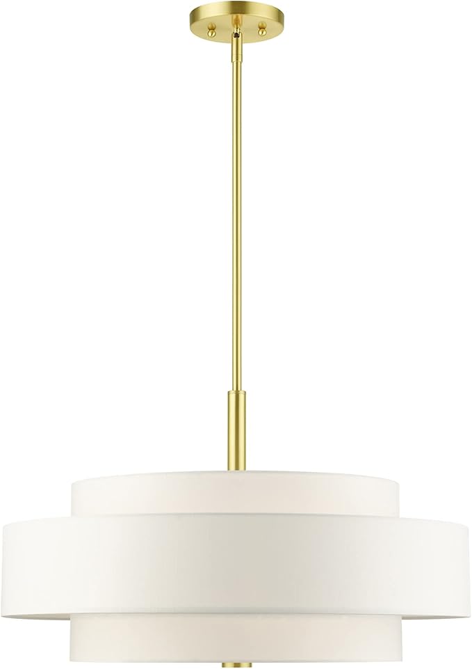 Livex Lighting 50875-12 Meridian 5 Light Chandelier, Satin Brass, 24 x 24 x 53
