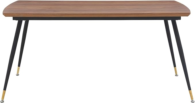Messina Modern Walnut and Metal Dining Room Table
