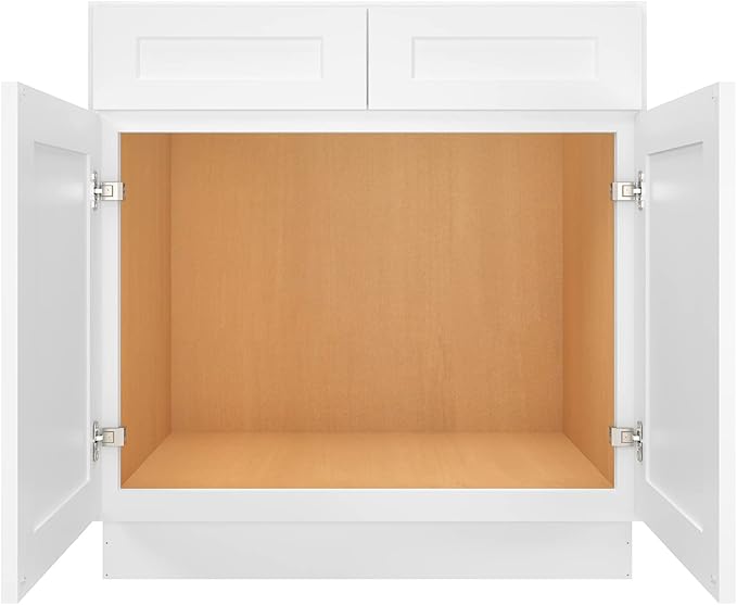 LOVMOR Kitchen Sink Base Cabinet, Unassembled Cabinet, Single Sink Storage Unit, Large Capacity, 24" D*33" W*34-1/2"H
