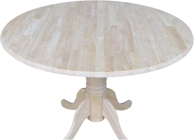 International Concepts 42" Dual Drop Leaf 2 Madrid Chairs Dining Table, Unfinished