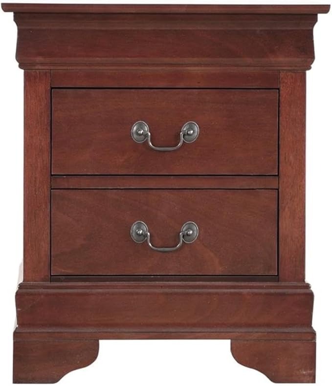 Glory Furniture Lewis 2-Drawer Wood Nightstand Cherry Stained