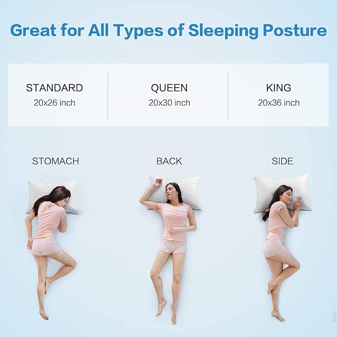 KEYOOHOME Shredded Memory Foam Pillows for Sleeping,Bed Pillows King Size Set of 2 Pack Cooling Adjustable,Good for Side and Back Sleeper with Washable Removable Cover