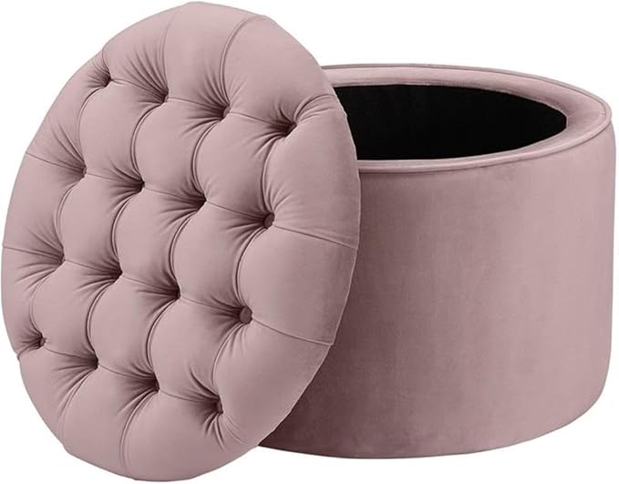 Tov Furniture Queen Mauve Velvet Storage Ottoman