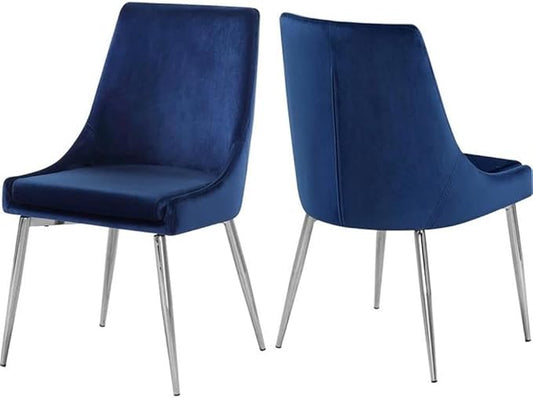 Meridian Furniture Karina Navy Velvet Dining Chair (Set of 2)