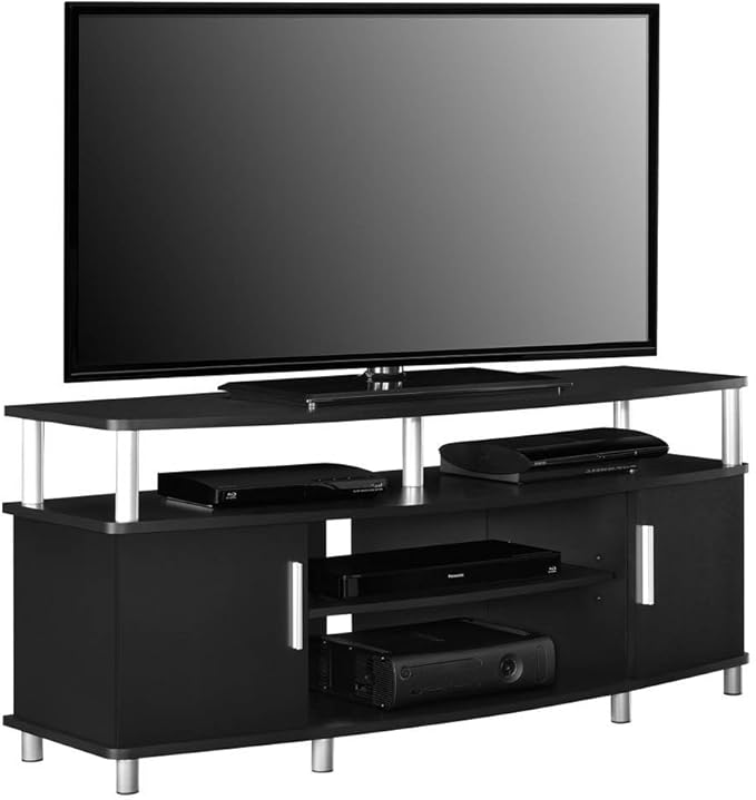 Ameriwood Home Carson TV Stand for TVs up to 50", Black (1195496PCOM)