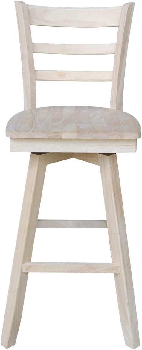 International Concepts Emily Bar Stool-30 Seat Height-with Swivel and Auto Return Chair, Brown