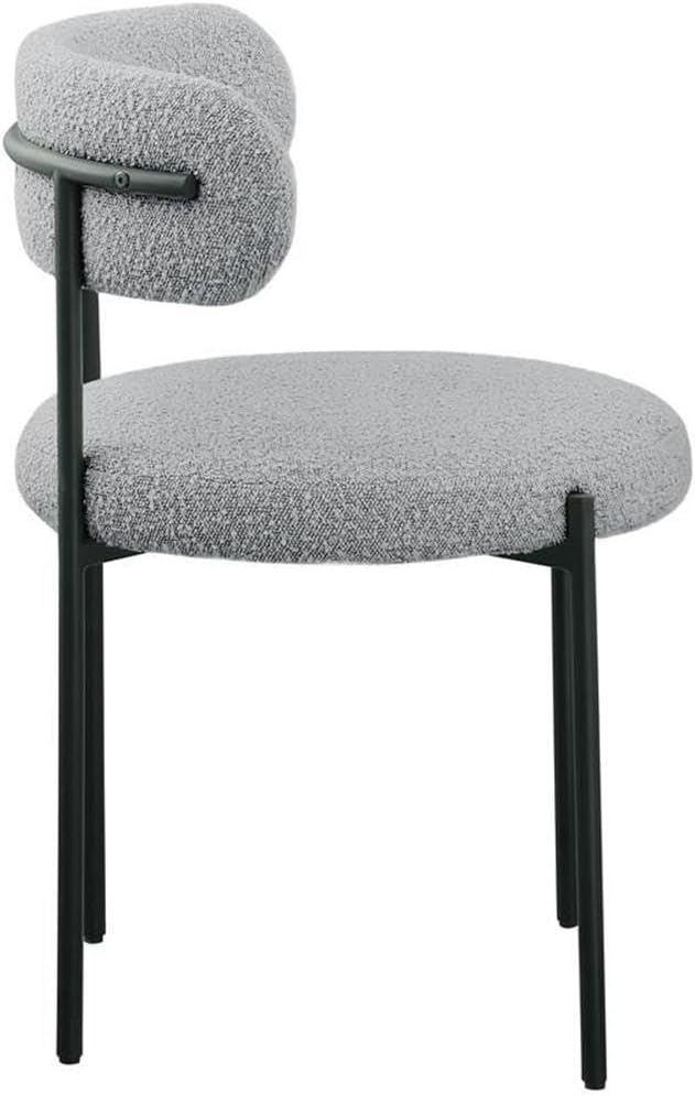 Meridian Furniture Beacon Grey Boucle Fabric Dining Chair