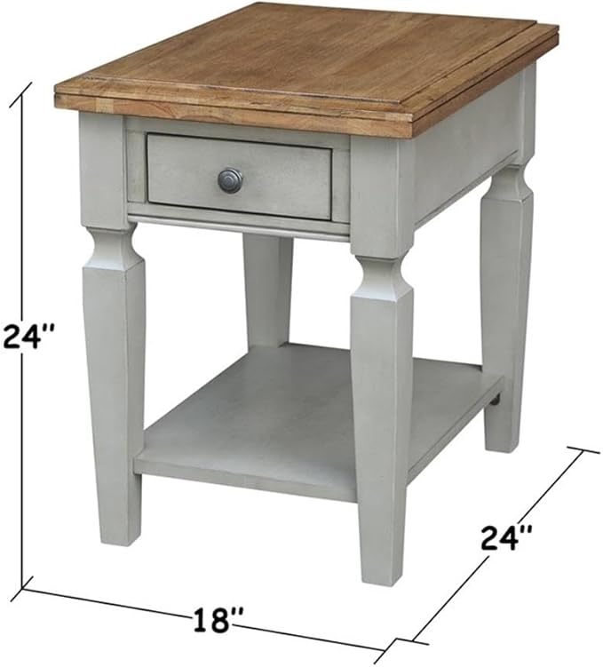 IC INTERNATIONAL CONCEPTS Vista End Table Distressed Hickory/Stone Finish