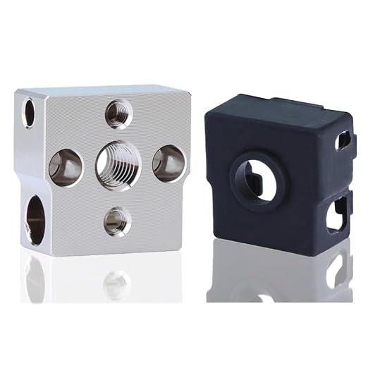 Ender 3 Neo/CR6 SE Heater Block,Plated Copper Upgrade with Silicone Sock for CR-6 SE/CR-6 MAX/CR-5 Pro/CR10 Smart/Ender 3 Neo/V2 Neo/Max Neo Cartridge Sensor. (1PC)