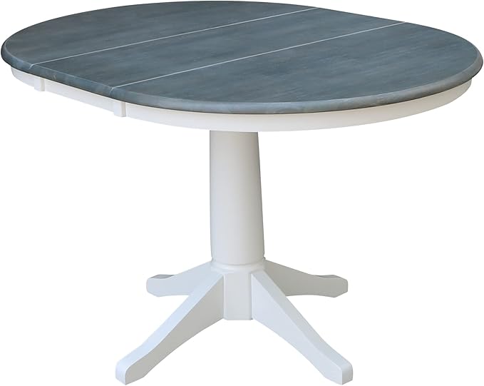 International Concepts 36" Round Table with 12" Leaf-Dining Height