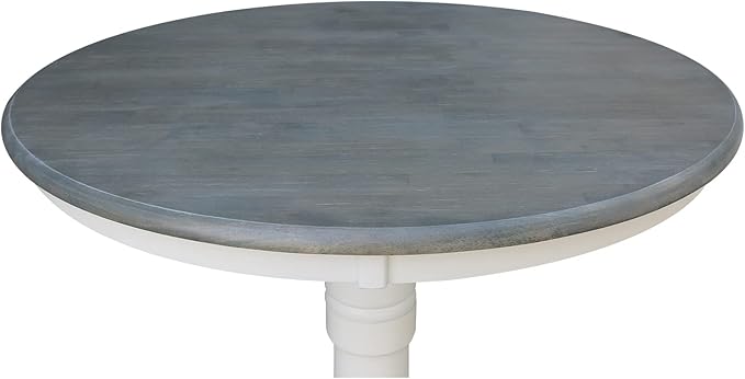 IC INTERNATIONAL CONCEPTS 36" Round Solid Wood Gray Table-Dining Height