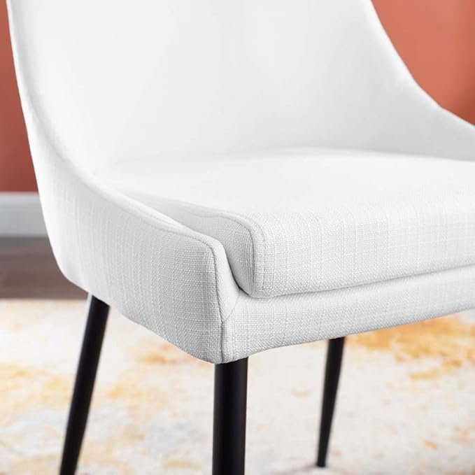 Modway Viscount Upholstered Fabric Dining Chairs - Set of 2, Black White