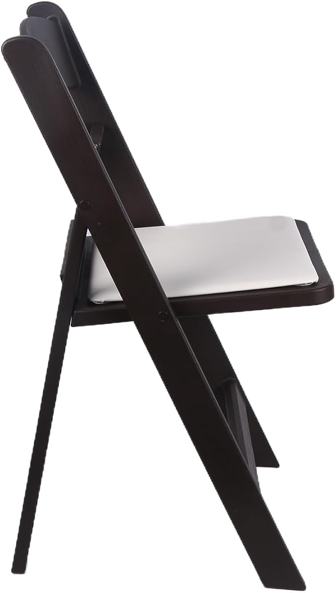 BTEXPERT Resin Folding Chair Vinyl Padded Seat Indoor Outdoor Lightweight Set for Home Event Party Picnic Kitchen Dining Church School Weddings Set of 2 Brown