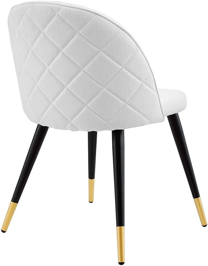 Modway Cordial Fabric Upholstered Dining Accent Chairs in White - Set of 2
