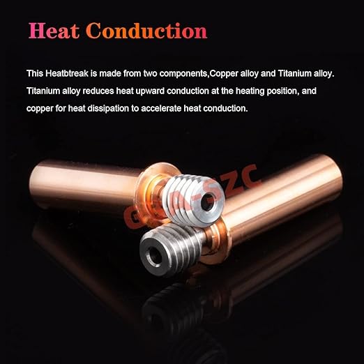 2PCS Ender 3 V2 Neo/CR6 SE Heatbreak,All Metal Titanium Alloy Bi-Metal Upgrade Smooth Bimetal Heat Break,for CR-6 SE/Max/CR10 Smart/Ender 3 V2 Neo/Ender 3 Max Neo/Ender 3 Neo Hotend.(2PC)