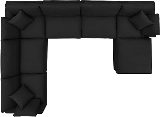 Modway Commix Down-Filled Overstuffed Upholstered 7-Piece Sectional Sofa