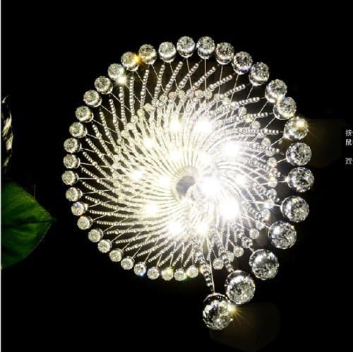 Saint Mossi 7-Lights K9 Crystal Chandelier, Raindrop Chandelier Light Fixture, Modern High Ceiling Lighting, Modern Pendant Light Flush Mount Ceiling Light Fixture,H71 x D24