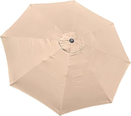 BELLRINO DECOR Replacement TAUPE " STRONG AND THICK " Umbrella Canopy for 9ft 8 Ribs TAUPE (Canopy Only) (BEIGE-98)