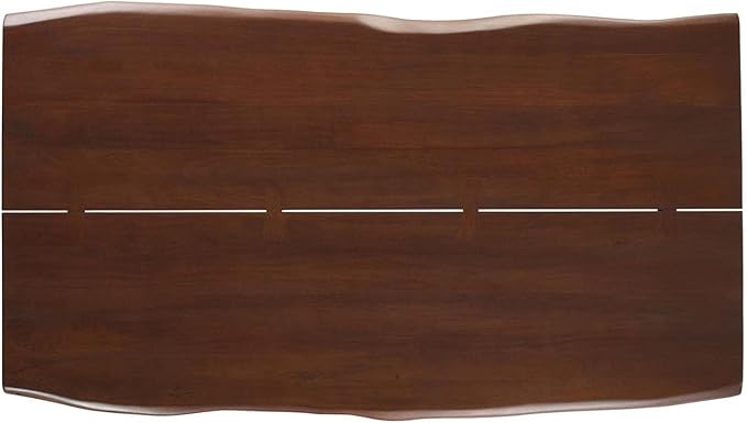 Modway Ardor 74" Live Edge Acacia Wood Rectangular Dining Table in Gold Walnut