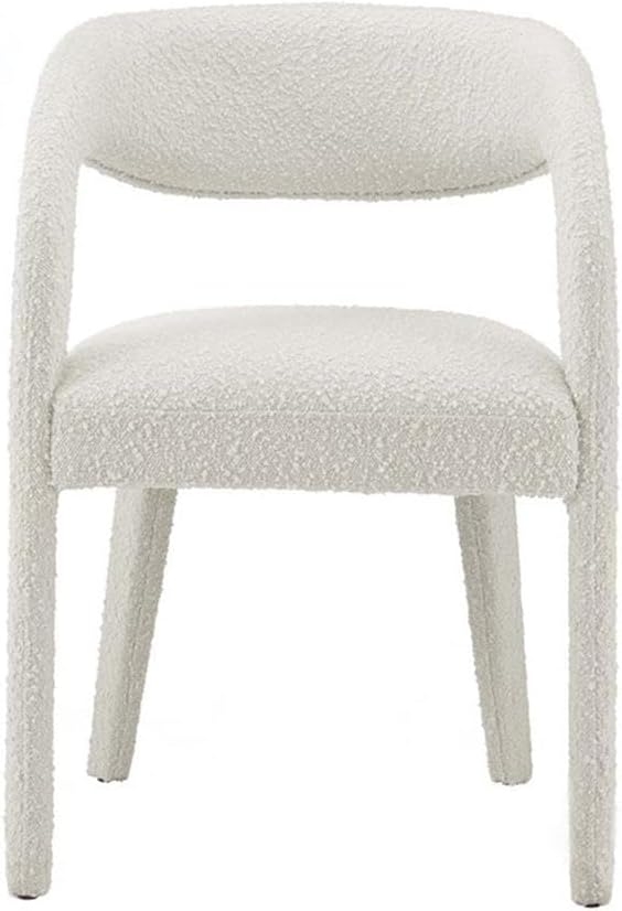 Modway EEI-6562-IVO Pinnacle Boucle Upholstered Dining Chair Set of Two, Ivory