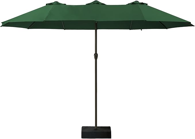 Ayge 15ft Large Outdoor Patio Umbrella with Table & Base - Double-Layer UV Resistant Fabric, Easy Crank Handle for Pool, Garden & Lawn