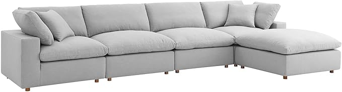 Modway Commix Down-Filled Overstuffed Upholstered 5-Piece Sectional Sofa Set