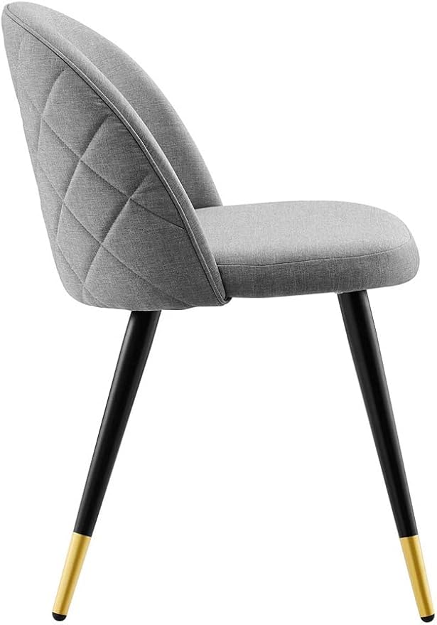 Modway Cordial Fabric Upholstered Dining Accent Chairs in Light Gray - Set of 2