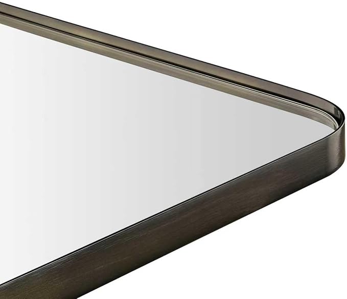 GRACTO 24x40'' Oil Rubbed Bronze Metal Framed Bathroom Mirror for Wall in Stainless Steel Rounded Rectangular Bathroom Vanity Mirrors Wall Mounted