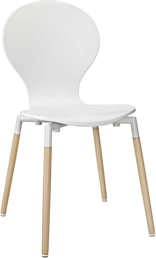 Modway Path Mid-Century Modern Kitchen and Dining Room Chair in White